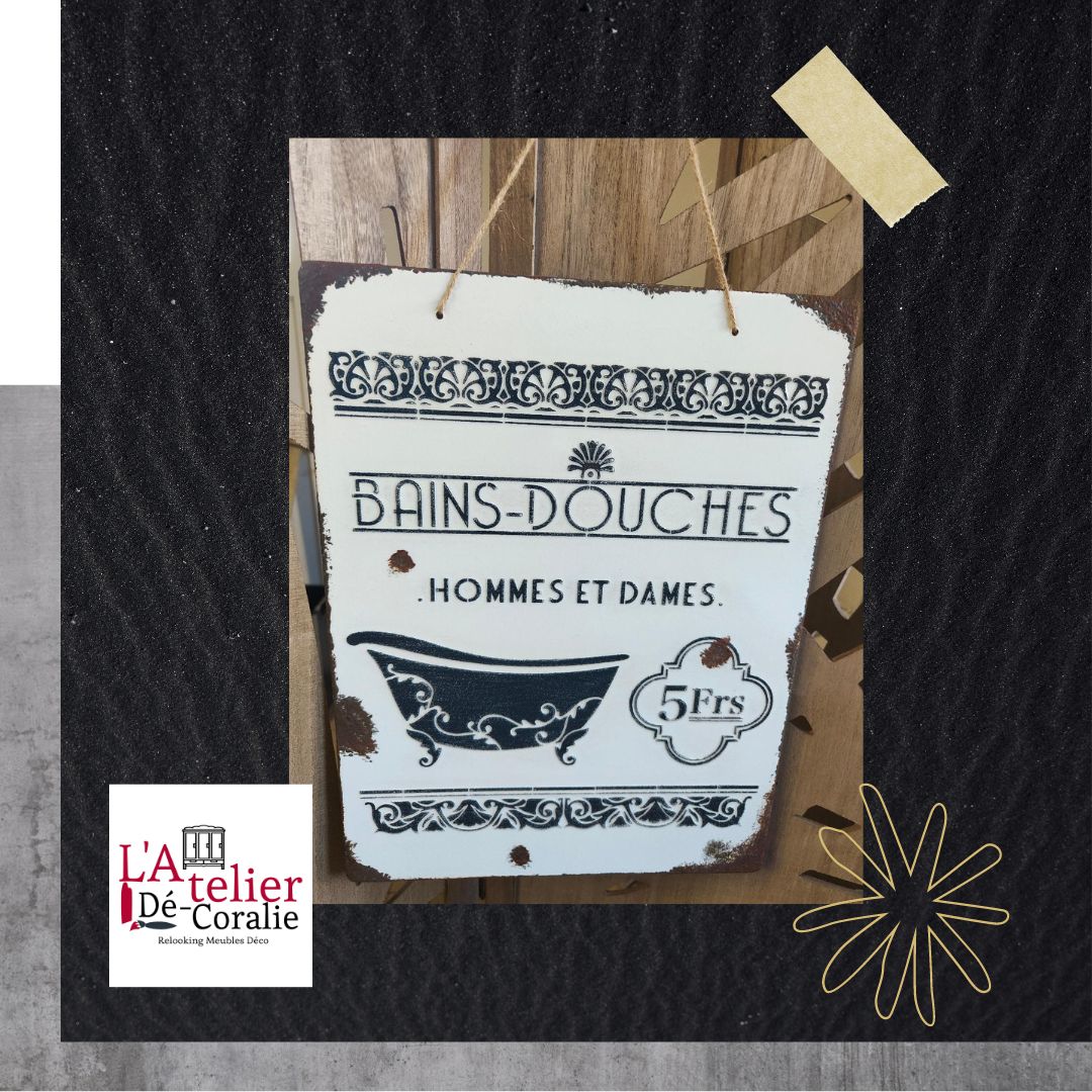 PLAQUE EMAILLEE BAINS DOUCHES 20€ PLAQUE EMAILLEE BAINS DOUCHES 20€