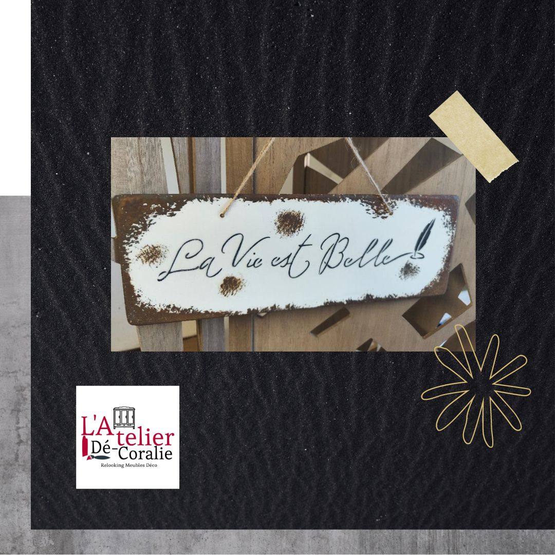 PLAQUE EMAILLEE LA VIE EST BELLE 12€ PLAQUE EMAILLEE LA VIE EST BELLE 12€