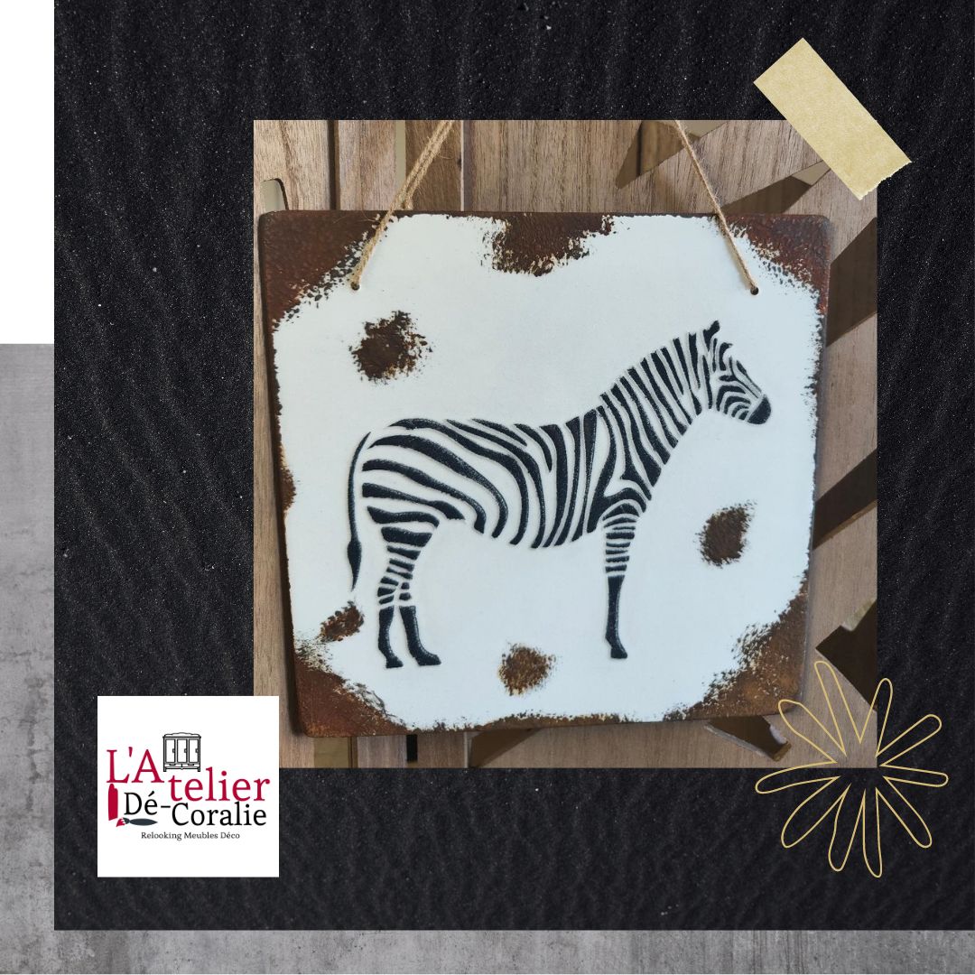 PLAQUE EMAILLEE ZEBRE 15€ PLAQUE EMAILLEE ZEBRE 15€